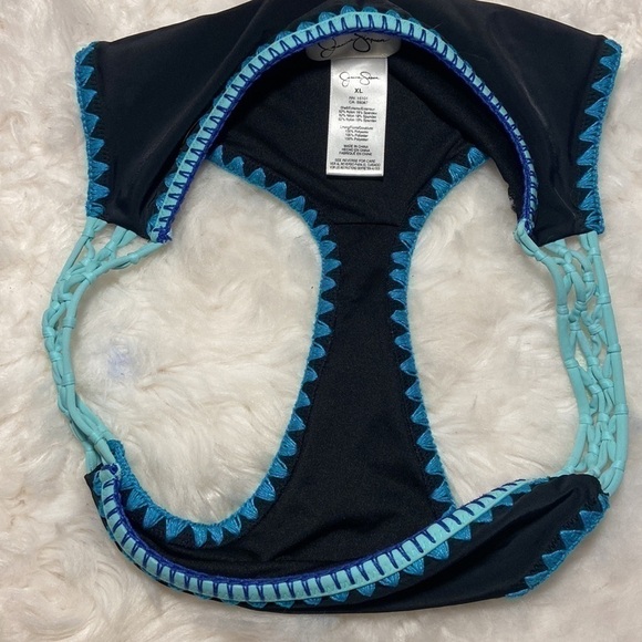 Jessica Simpson Womens Black Lattice Embroidered Swim Bottom Separates X… - Picture 3 of 5